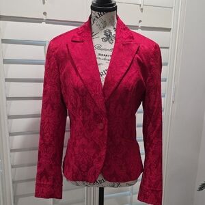 Worthington Floral Red Blazer